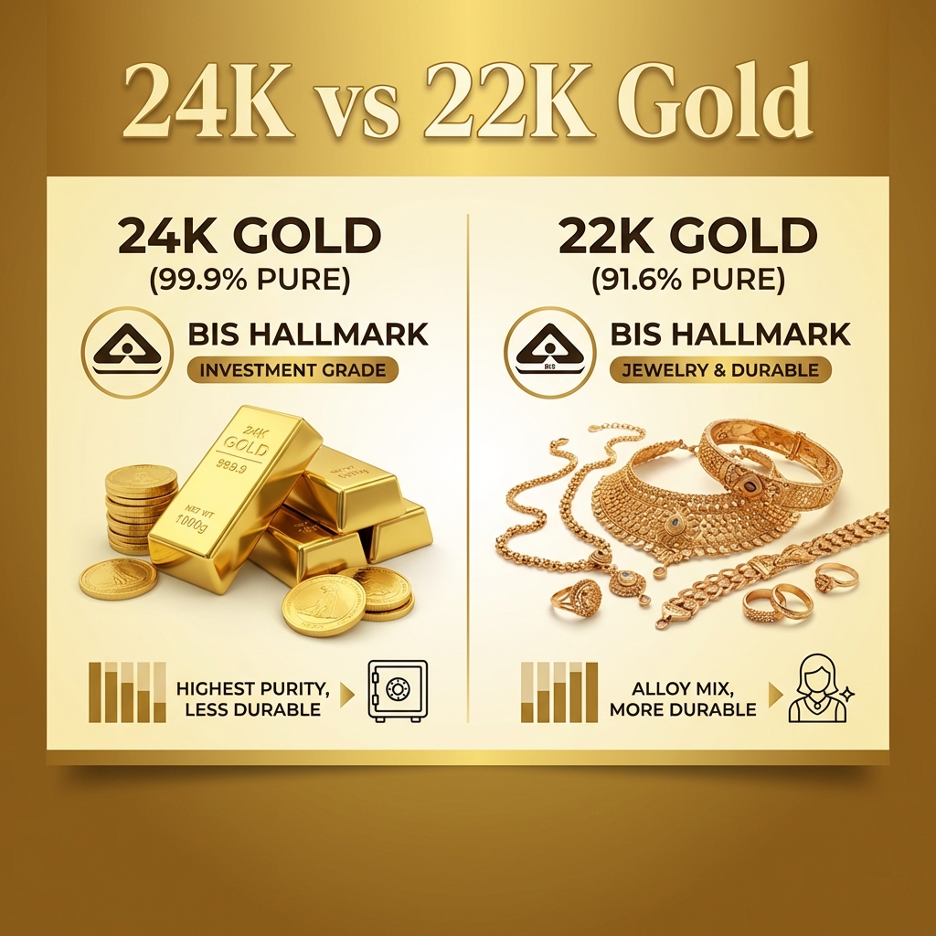 24K vs 22K Gold: Which is Better for Investment and Jewelry?